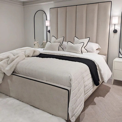 Ritz Luxury Tall Panelled Bed With Contrast Piping