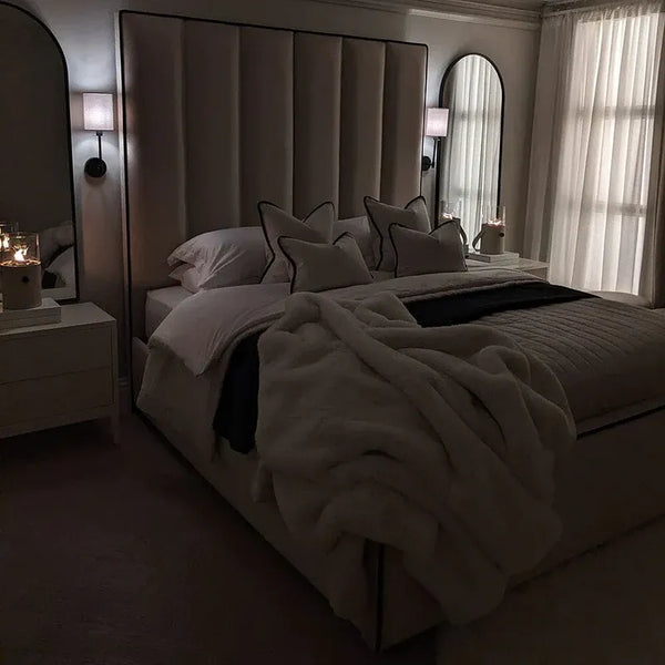 Ritz Luxury Tall Panelled Bed With Contrast Piping