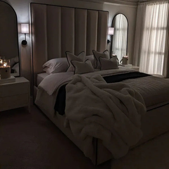 Ritz Luxury Tall Panelled Bed With Contrast Piping